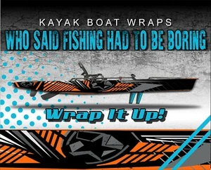 Orange Devil Wire 14ft KAYAK VINYL WRAP KIT GRAPHIC DECAL/STICKER - Picture 1 of 1