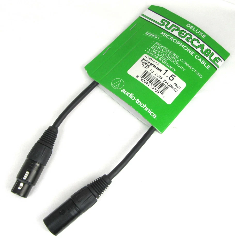 Audio-Technica AT8314-1.5, 1.5 Foot XLR Cable - New, Free Shipping - Image 1 of 2