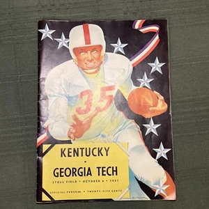 Orig. 1951 Paul Bear Bryant Kentucky @ Georgia Tech Official Program Near Mint - Picture 1 of 7