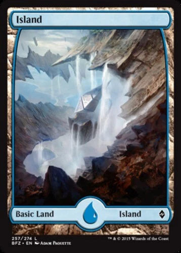 Island (257) - Foil - Full Art ~ Lightly Played Battle for Zendikar MTG Magic Ul - Image 1 of 1