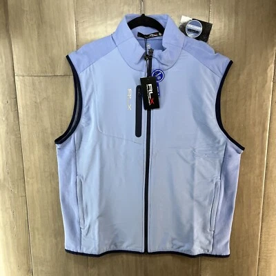 Ralph Lauren RLX Men's Full Zip Performance Golf Vest Blue Size Large NEW - Image 1 of 4