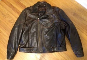 First Gear Chief Leather Motorcycle Jacket with Thermo-liner, XXXL, Vintage Used - Picture 1 of 14