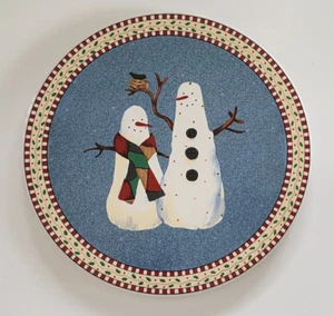 Debbie Mumm Sakura Snowman 9.5" Round Trivet New Christmas - Picture 1 of 5