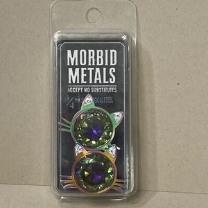 Morbid Metals 3/4” Rainbow Cat 316L Surgical Steel Ear Plug Jewelry - Picture 1 of 5