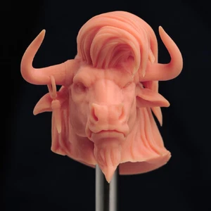 Unpainted 1/12 Bull King Animal Head Sculpt Carved Fit 6in Male Figure Model Toy - Picture 1 of 14