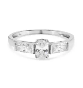 Anello Trilogia Argento Sterling Placcato Rodio Realizzato con ZIRCONI SWAROVSKI 1,72 Ct - Foto 1 di 6