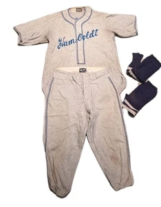 Antike Rawlings Herren Baseball Uniform Hose Trikot Steigbügel grau Wolle 1930-40er - Bild 1 von 23