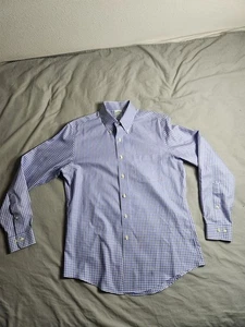Brooks Brothers Button Up Oberhemd Herren Gr. Medium blau weiß kariert Preppy NEU - Bild 1 von 8