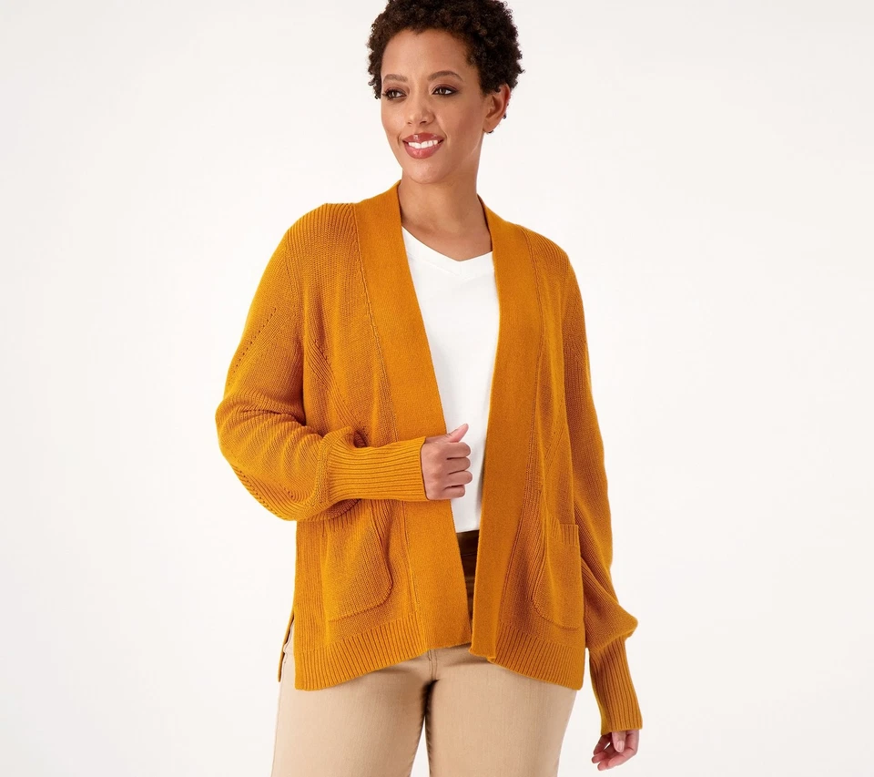 Isaac Mizrahi Live! Cárdigan Suéter Punto Coctelera Abierta Gingersnap M Nuevo Foto 1 de 1