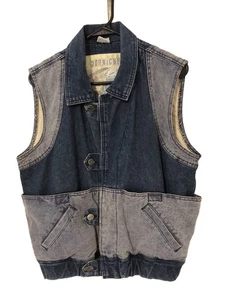 Chaleco Vaquero Corniche DE COLECCIÓN Años 80 90 Botón Para Hombre Mediano Dos Tonos Lavado a Piedra De Colección - Imagen 1 de 4