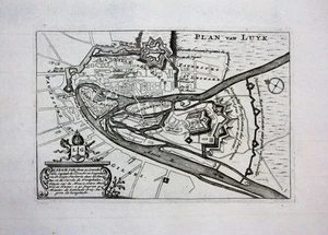 1735 - Bed Luyk Gravure Engraving Belgium Ratelband Map - Picture 1 of 1
