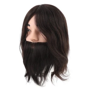 Male Mannequin Head With Beard Simulation Beard Head Model Barber Manikin Hea FO - Picture 1 of 23