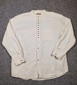 Civilian Shirt Mens 2XL White Flax Blend Traditional Irish Grandfather Cosplay - Picture 1 of 16