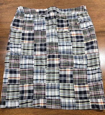 VTG Cambridge Dry Goods Madras Plaid Patchwork Straight Skirt, Women's Size 10 - Image 1 of 4