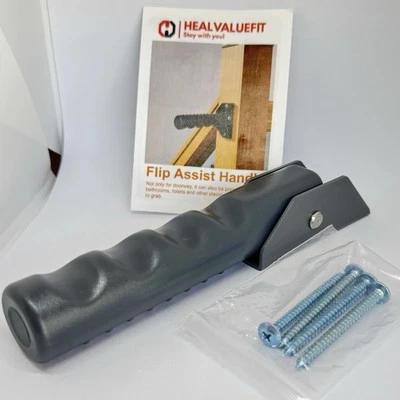 Folding Doorway Assist Handle Flip Up Grab Bar for Elderly Support Stair Black - Image 1 of 4