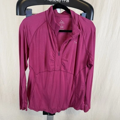 Paradox Womens Shirt XL Raspberry Merino Blend 1/4 Zip Pullover Long Sleeve - Image 1 of 4