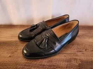 Cole Haan schwarz Leder Quaste Slipper elegant Halbschuh Herren 8D handgefertigt in Italien - Bild 1 von 18