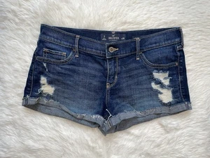 HOLLISTER PANTALONES CORTOS DE MEZCLILLA TIRO BAJO CORTOS PARA MUJER TALLA 7 DESGASTADOS JEAN RASGADOS - Imagen 1 de 4