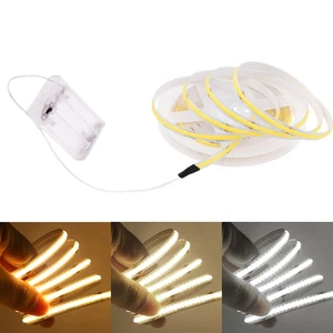 Battery Powered USB 5V COB LED Strip High Density 320LEDs/M Flexible Tape Lights - Picture 1 of 15
