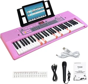 Kids Piano Keyboard, 61 Keys Beginner Electronic Keyboard Portable Digital Music - Picture 1 of 9