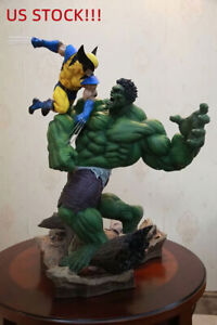 US STOCK Marvel Hulk VS. Wolverine 13'' PVC Figure Model Statue Toy Collection
