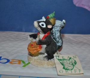 Vintage Charming Tails Silvestry Little Drummer Boy SKUNK Natale statuina Dean GRIFF - Foto 1 di 4