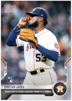 Topps NOW 2021 Card #140 Christian Javier - Image 1 of 2