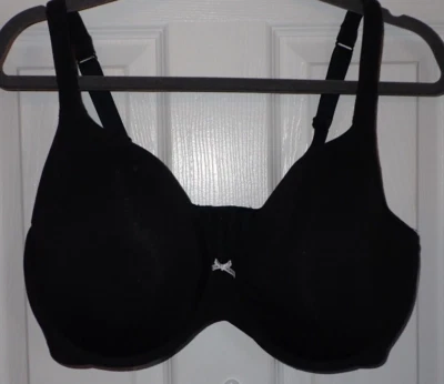 Lane Bryant Cacique 40F Lightly Lined Cotton T-Shirt Bra Solid Black - Image 1 of 4