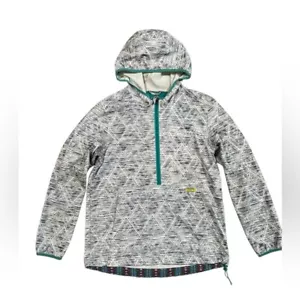 Janji Donna M 1/2 Zip Felpa con Cappuccio Run For Perù Elasticizzata Running Azteca Giacca Anorak - Foto 1 di 7