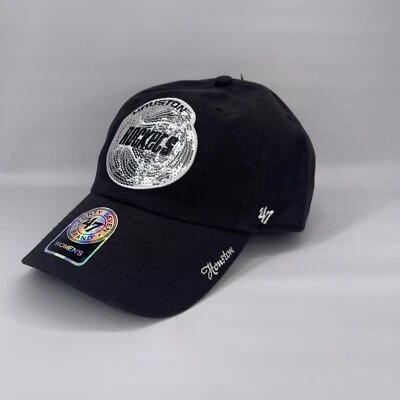 Houston Rockets Mujer Ajustable Snapback Negro Lentejuelas 47 Marca NBA Gorra Gorra Foto 1 de 4