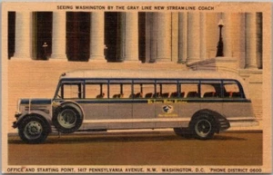 Postal vintage de WASHINGTON, D.C. "GRAY LINE TOURS" lino fechada 1940 - Imagen 1 de 2