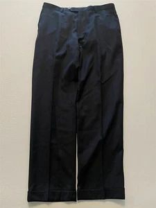Hart Schaffner Marx 36 x 32 Dark Gray 100% Wool Smooth Twill Cuffed Trousers - Picture 1 of 8