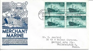 1948 FDC, U.S.MERCHANT MARINES, BLK - Picture 1 of 1