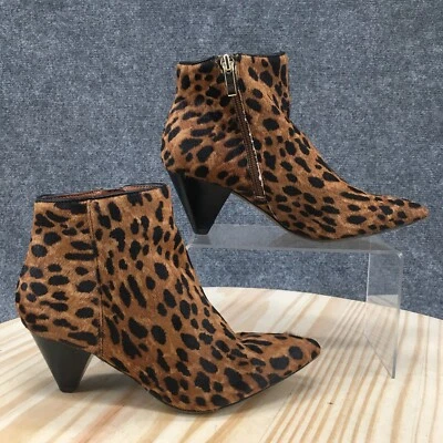 Botas Franco Sarto Mujer 6 M Encantadas 2 Pelo Becerro Leopardo Punta Marrón Tacones Foto 1 de 4