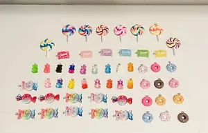 54 Pcs Resin Food Candy Donut Charms DIY Bracelet Earrings Necklace NEW - Picture 1 of 1