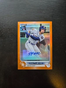 2022 Topps Chrome Orange Refractor Auto J.J. Matijevic Rookie RC #/25 - Picture 1 of 2
