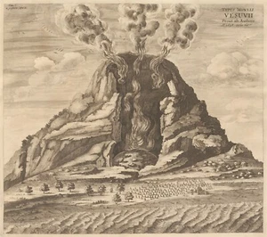 Athanasius Kircher : "Plan of Mount Vesuvius" (1678) — Giclee Fine Art Print - Picture 1 of 7