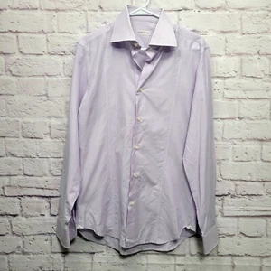 Camisa Ghirardelli Napoli Italiana Botones Talla 41-16 (M-L) Lavanda Rayas Italia - Imagen 1 de 8