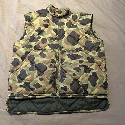 Vintage Camouflage Quilt Lined Vest Mens L Camo - Image 1 of 4
