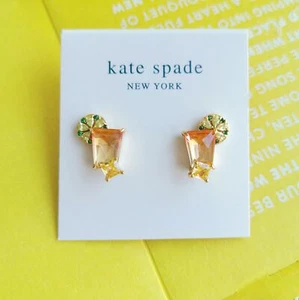 Kate Spade Sweet Treasures Multi Color Stud Earrings - Gold - Picture 1 of 4