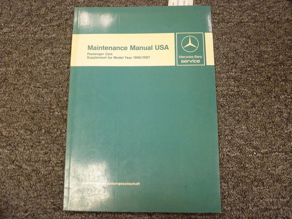 1987 Mercedes Benz 560SEL Sedan & 560SEC Coupe Shop Service Maintenance Manual - Image 1 of 1