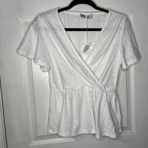 GRACE KARIN White Womens Tops Summer Elegant Wrap Blouse V Neck New Size S - Picture 1 of 5