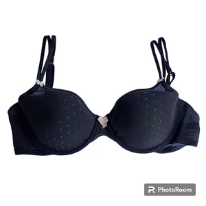 NWOT VTG Victoria's Secret Angel Demi Bra Micromesh Lined 36D black - Picture 1 of 2