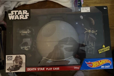 Nuevo estuche de juego Star Wars Estrella de la Muerte de lujo 4 piezas Starship Die Cast Hot Wheels Foto 1 de 4