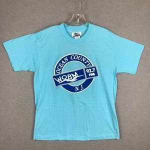 Vintage 70's 80's Ocean County WOBM 92.7 FM T-Shirt Radio Station Men's XL USA - Picture 1 of 8