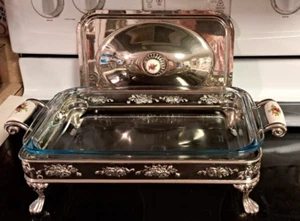 Royal Doulton Silber Servier Auflaufform Halter mit Schale und Deckel - Bild 1 von 5