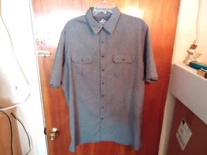 Camisa de vestir para hombre Croft & Barrow talla LT gris/negro manga corta con botones - Imagen 1 de 8