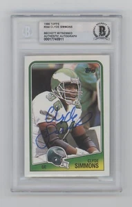 Clyde Simmons 1988 Topps #244 RC Signed Beckett BGS BAS Auto Philadelphia Eagles - Picture 1 of 1