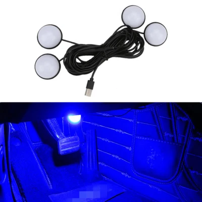 Blue LED Strip Lights Car Interior Foot Atmosphere Light Ambient Lamp Decorative - Image 1 of 4