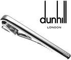 Dunhill Tie Clasp Clip Pin Bar Brass Silver color Simple Logo 6.5cm with Case